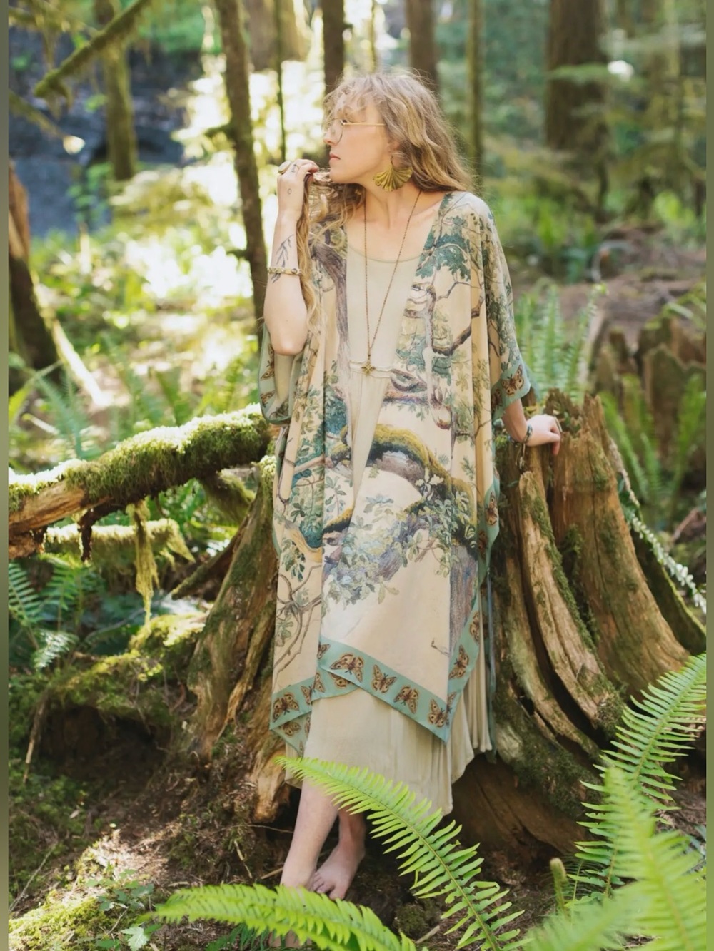 Market of Stars Earth & Sky Starduster Kimono Woodland Boho NWT Fairycore - Picture 7 of 14